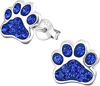 Vista 1 de Aretes de plata de ley 925 con estampado de pata (elige tu estilo) (sin níquel)