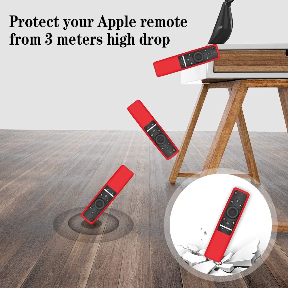 TOLUOHU 2PCS Silicone Protective Case for Samsung Smart TV Remote Controller BN59 Series, Light Weight Kids-Friendly Silicone Cover Anti-Slip Shockproof Anti-Lost with Hand Strap(RED+Blue)