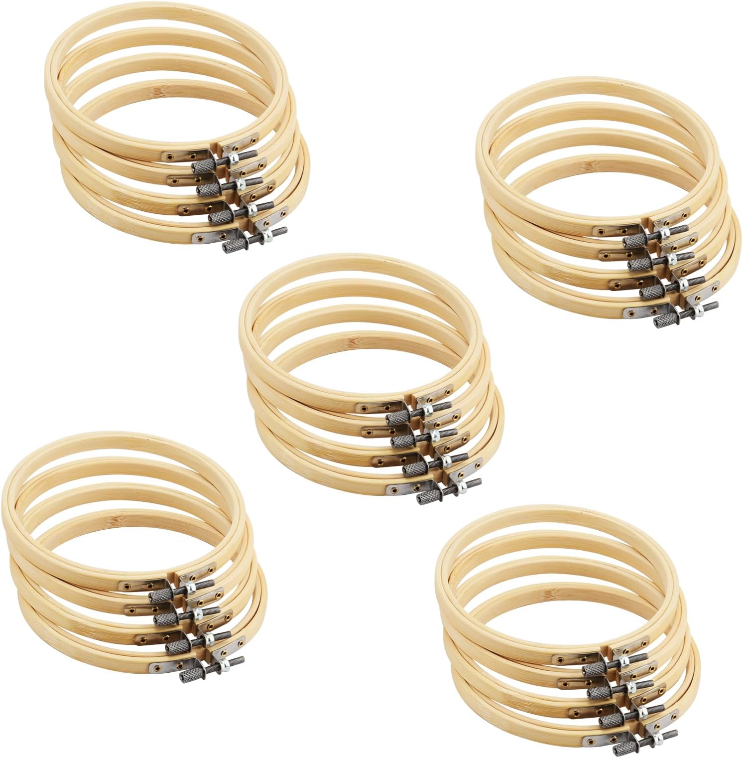 – 20 Pack 6 Inch/15cm Embroidery Hoops, Adjustable Cross Stitch Hoop Rings for Craft Making