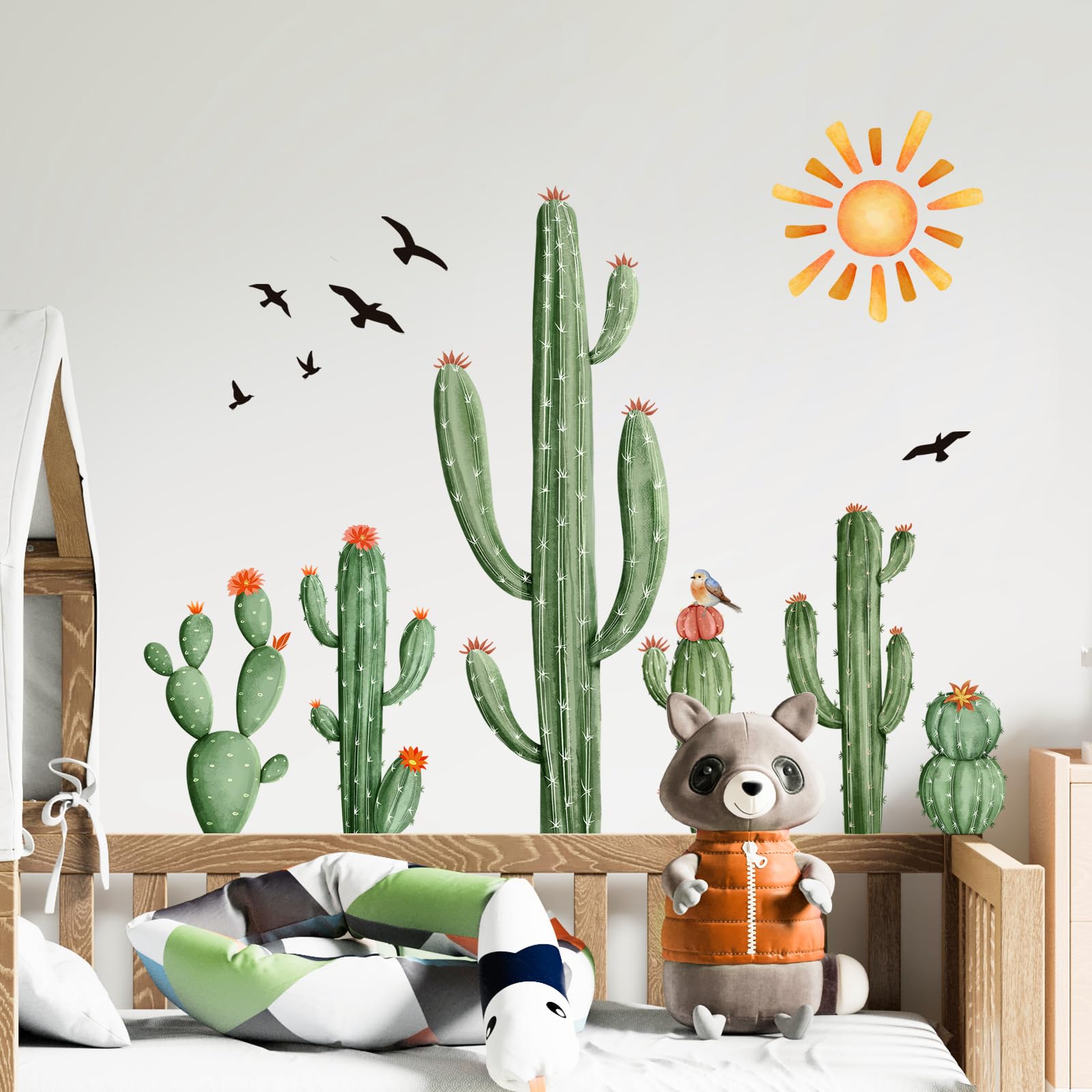 Supzone Wandtattoo Kaktus Gro Wandaufkleber Boho Pflanzen Tropische  Kakteen Grne mit Sonne und Vgeln Wandsticker fr Kinderzimmer Wohnzimmer  Schlafzimmer Kche Sofa TV Hintergrund Wanddeko : Amazon.de: Baumarkt