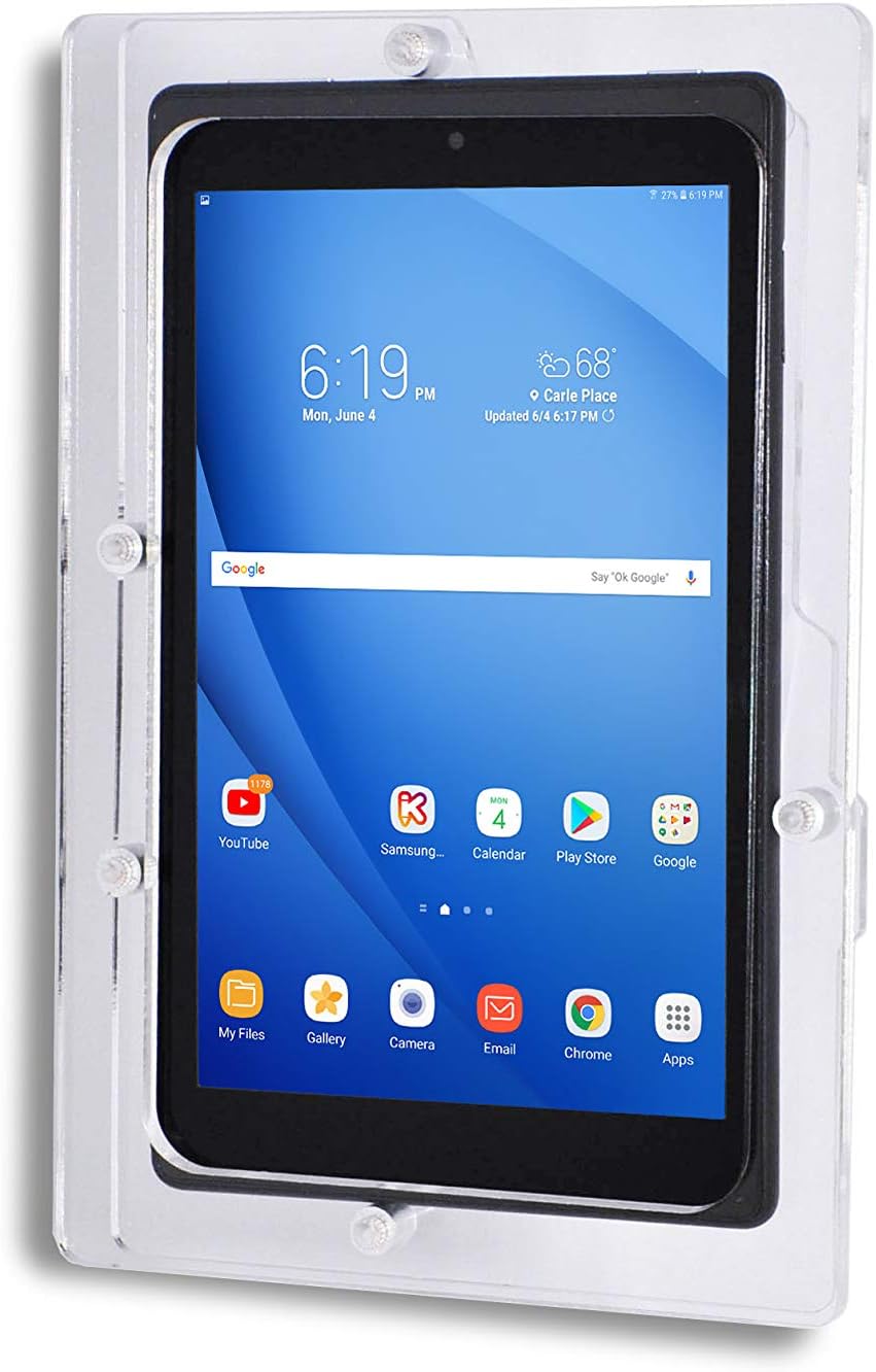 TABcare Security Anti-Theft Acrylic VESA Enclosure for Amazon Tablet with Free Wall Mount Kit (Clear, HD 8 2020, HD 8 Plus)