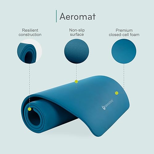 Miniatura 5 de Balanced Body Aeromat - Tapete grueso para ejercicio y pilates, tapete portátil para entrenamiento en casa, color azul