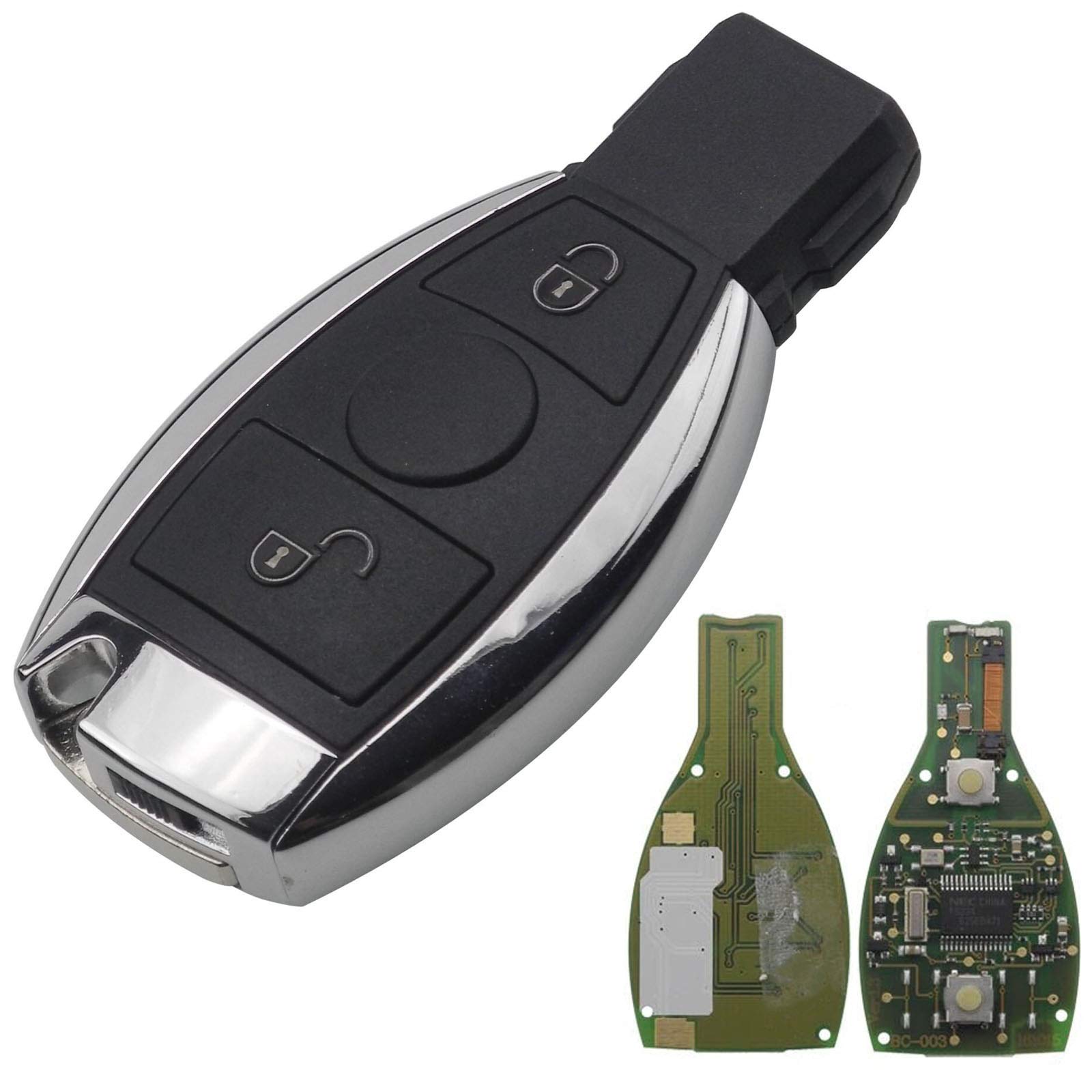 Clé Plip Compatible Mercedes Classe W203-W222 - Boîtier 3 Boutons - @Pro-Plip