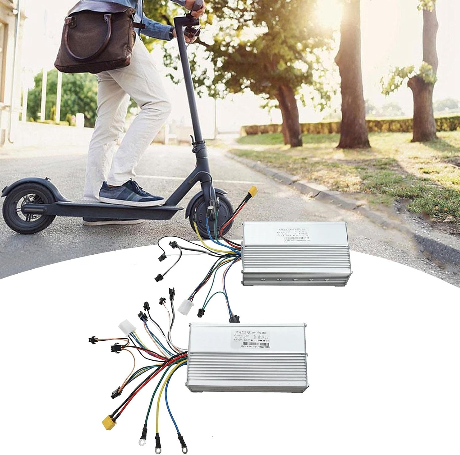 1Set Replacement Parts Accessories for JP 60V 50A DC Brushless Controller Dual Motor for Electric Scooter E Bike Brushless Controller, silver