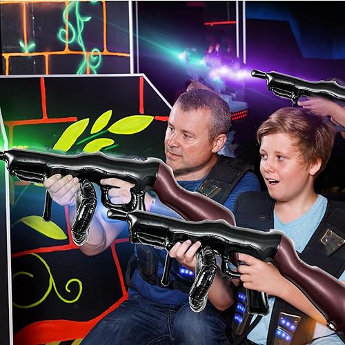 Miniatura 5 de 6 piezas de pistola inflable, pistola inflable para cosplay, accesorios de disfraces, disfraz de máquina falsa, temática inflable, fiesta de