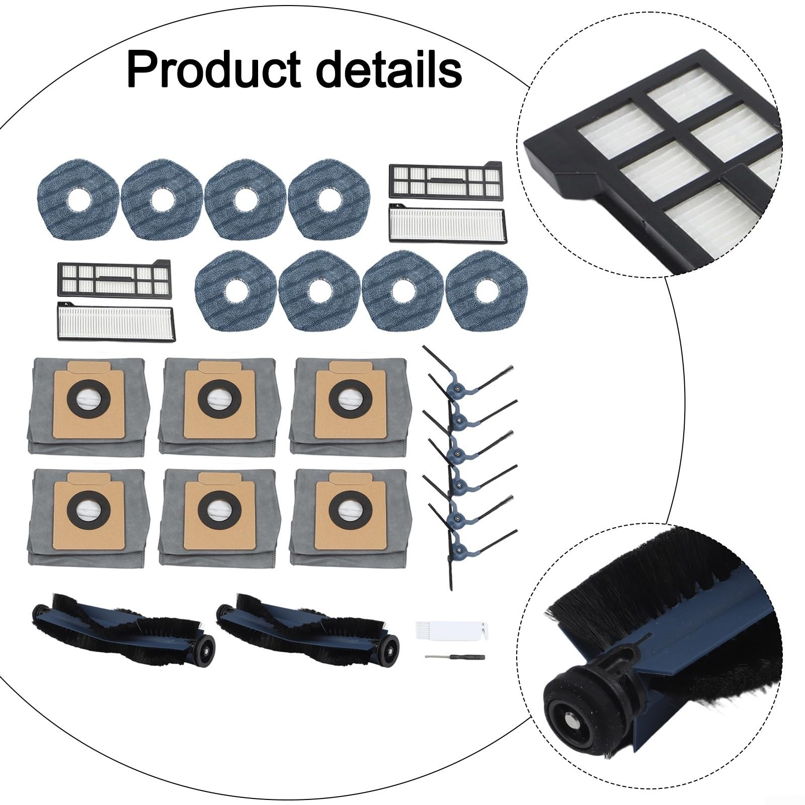 Kit Ricambio per eufy per x10 per Pro per omni con 2 Spazzole Principali