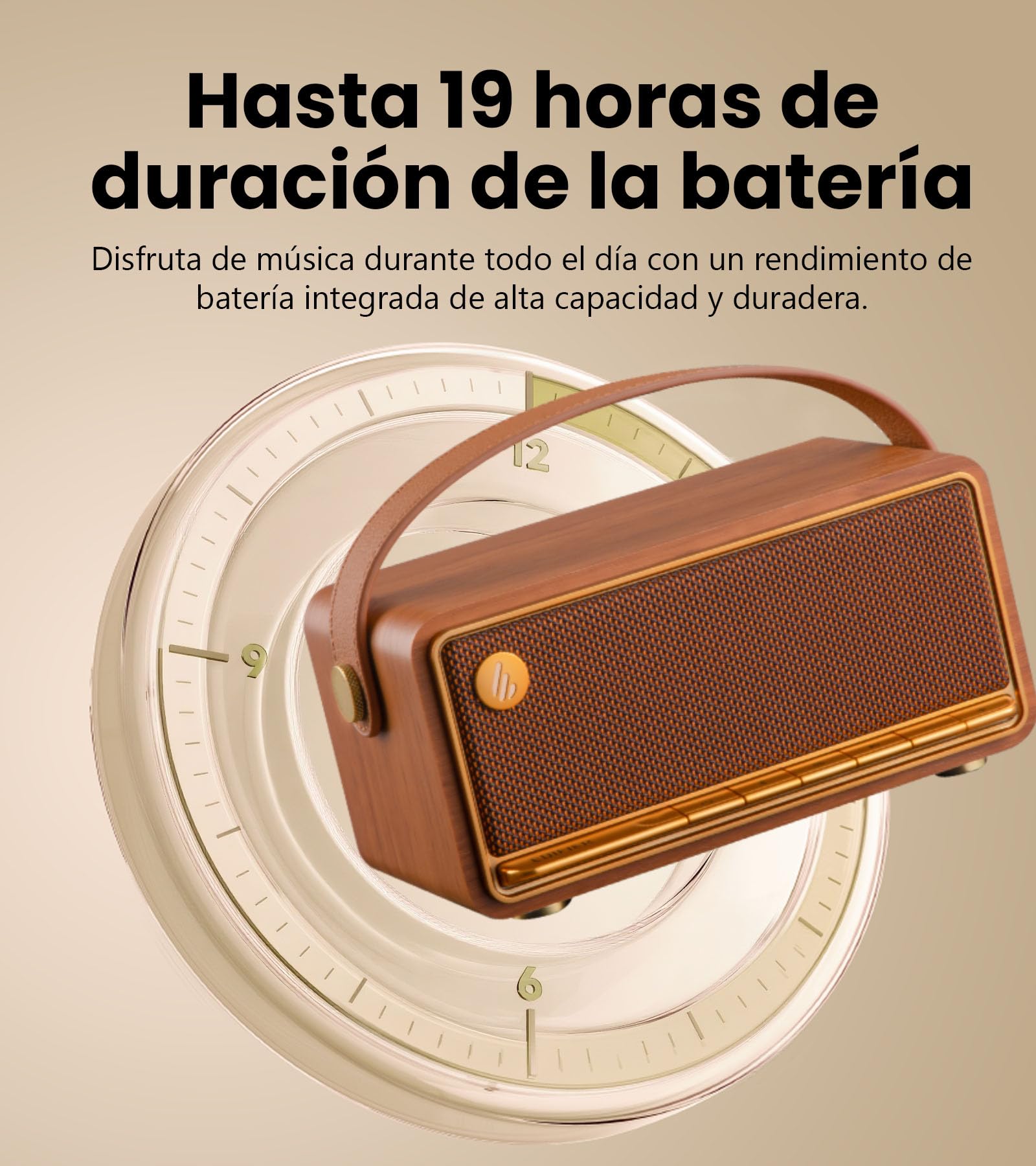 Edifier MP330 Altavoz Bluetooth Portátil con 40W RMS & Audio Hi-Res，Marrón | Sonido 360°, Emparejamiento estéreo dual, 19h de autonomía, Bluetooth 6.0 Multipunto, para interior y exterior