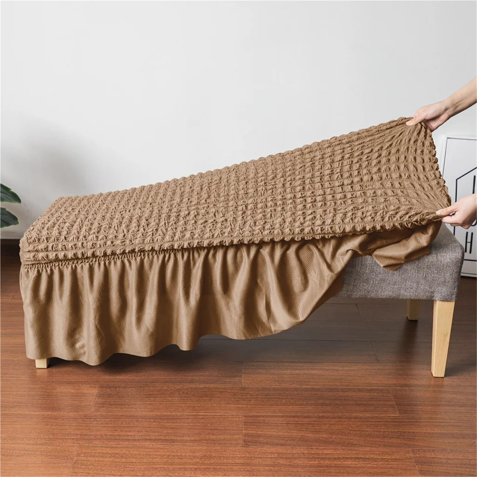 Bei fodere per panche, rimovibili e lavabili, in seersucker, per soggiorno, camera da letto, cucina, 2 pezzi, per sedie, hotel e uso domestico