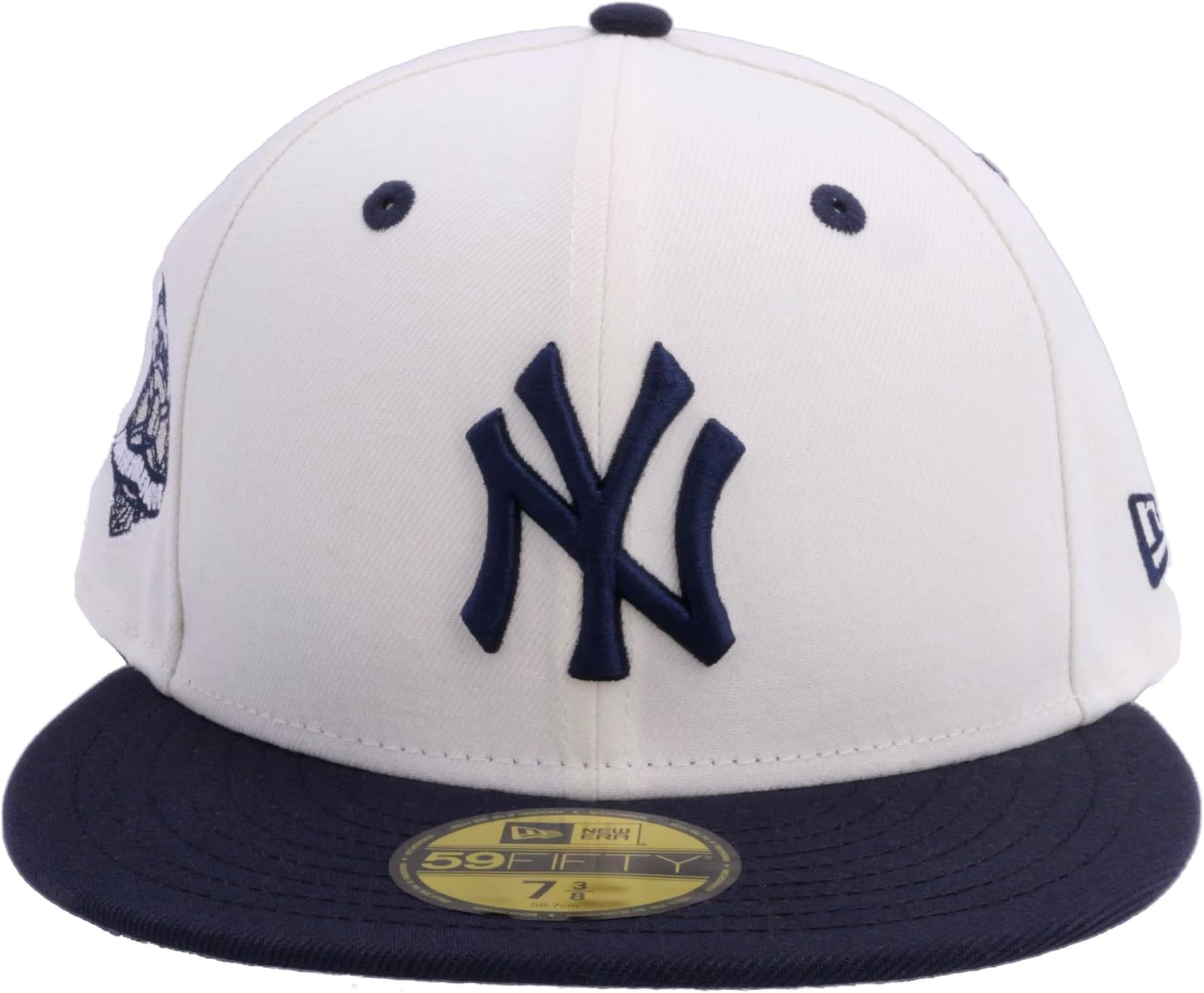 New Era MLB 59FIFTY Cooperstown Authentic Collection Chrome Fitted Hat (7 3/8, New York Yankees, White Black Cooperstown)