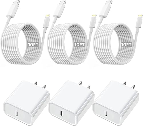 Miniatura 9 de Cargador rápido para iPhone de carga rápida, paquete de 3 [certificado Apple MFi] Cargador rápido para iPhone con carga rápida PD USB-C, bloques en