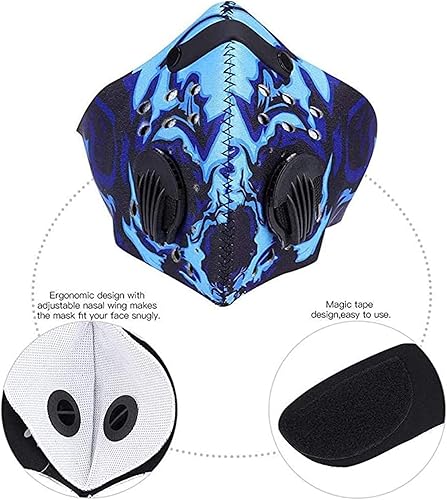 Miniatura 2 de Deportes al aire libre Ciclismo Máscara de polvo de media cara con 2 filtros de carbono Esquí viento