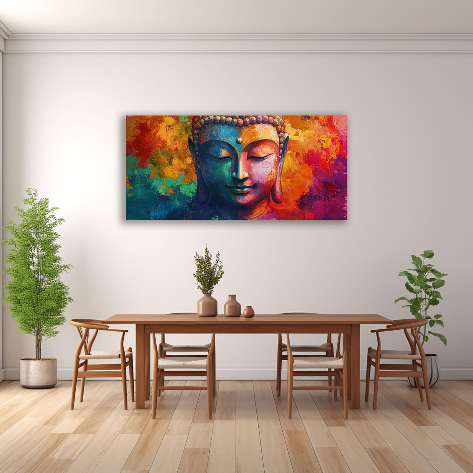 JosuE cuadros Lienzo Zen para pared Retro Árbol Pintura Imagen Cuadros Decoracion Salon Comedor Pasillo（Turquesa 98-40x80cm Enmarcado