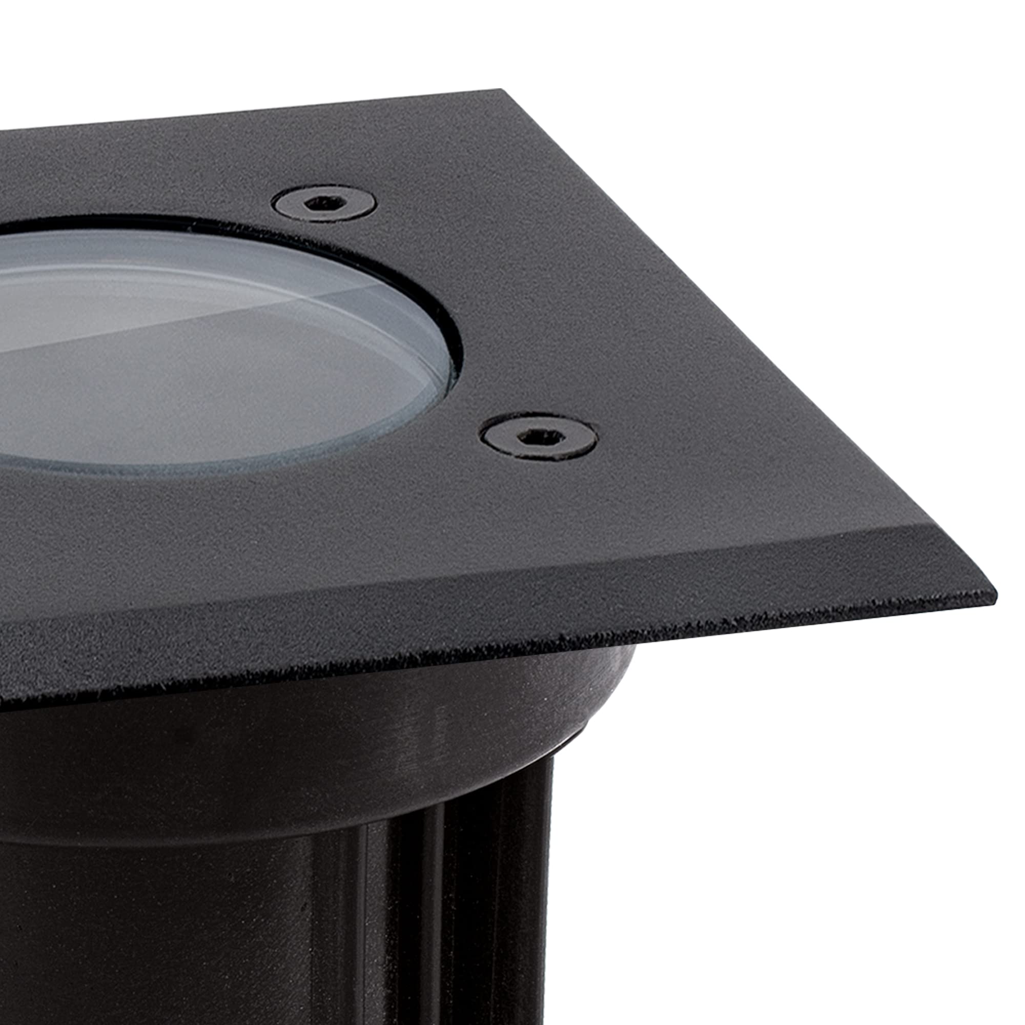 linovum BOQU Nero Quadrato - 4 Faretti Incasso GU10 IP67 Esterno 230V | segnapasso carrabile, per lampadine GU10 comuni e smart, scatola da incasso inclusa, senza lampadina, per giardino e terrazza