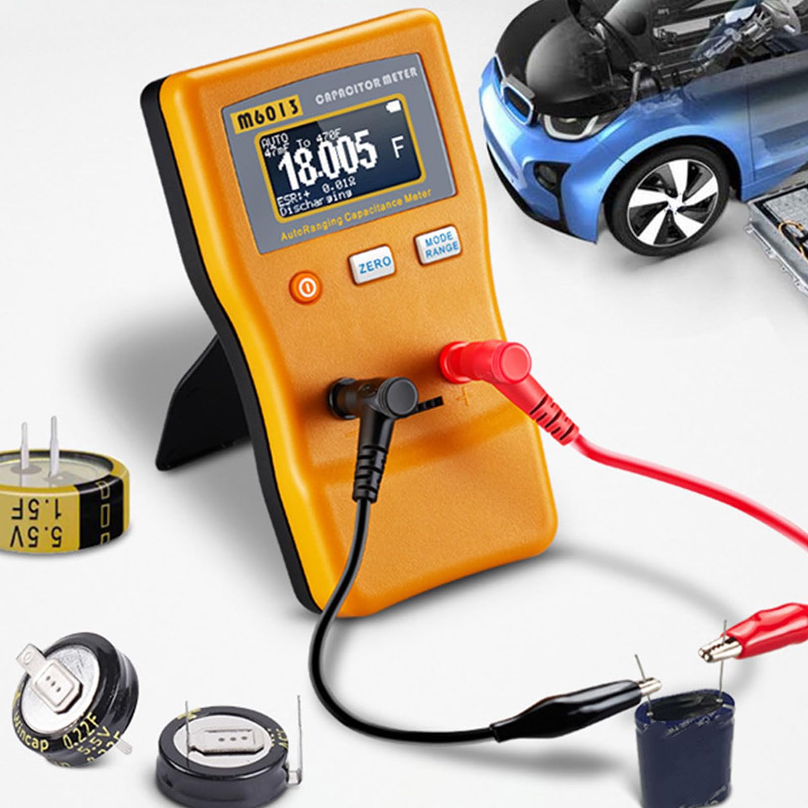 Medidor de Capacitancia Digital M6013 Portátil de Rango Automático