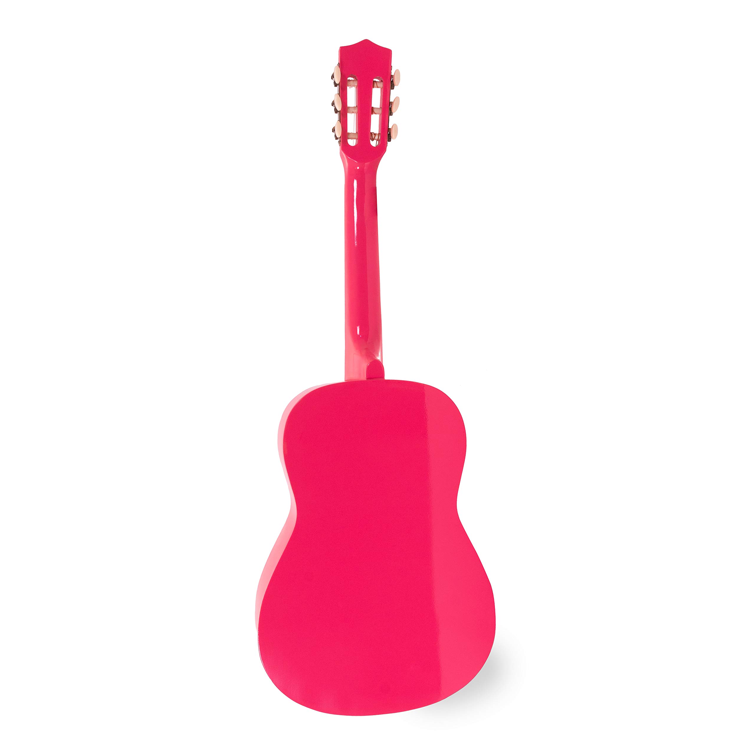 Pack Chitarra Classica Yukawa in Legno - Pensato per il Primo Approccio allo Strumento, con Borsa, Libro "Diventare Chitarrista" e 5 plettri in ABS in Omaggio (86cm, Color Rosa)