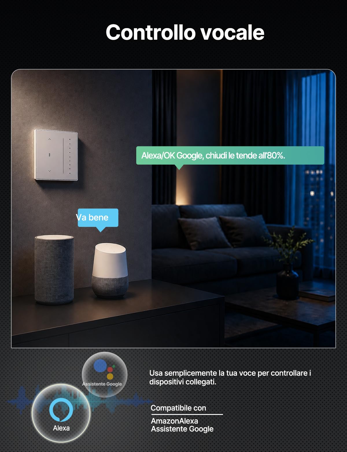 MOES Zigbee Interruttore per tapparelle intelligente | Da incasso, regolazione percentuale, timer, compatibile Alexa/Google, filo neutro richiesto