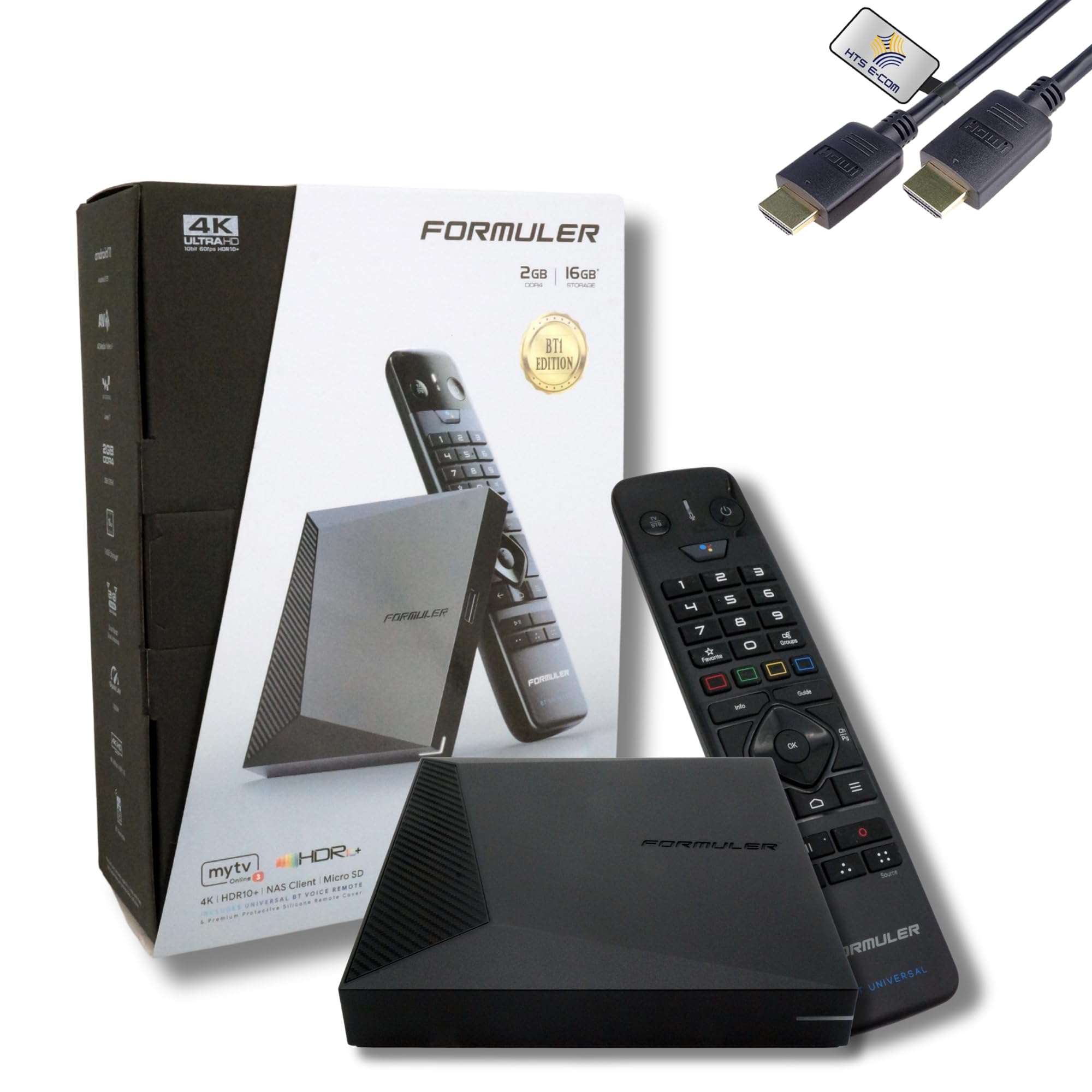Formuler Z11 PRO 4K BT1-Edition Android 11 OTT Medien Player, 4K UHD HDR10+ Smart OTT IP Media-Streaming-Box mit WLAN, BT Fernbedienung, Widevine L1 Support, MYTVOnline3 App, HTS e-com HDMI-Kabel