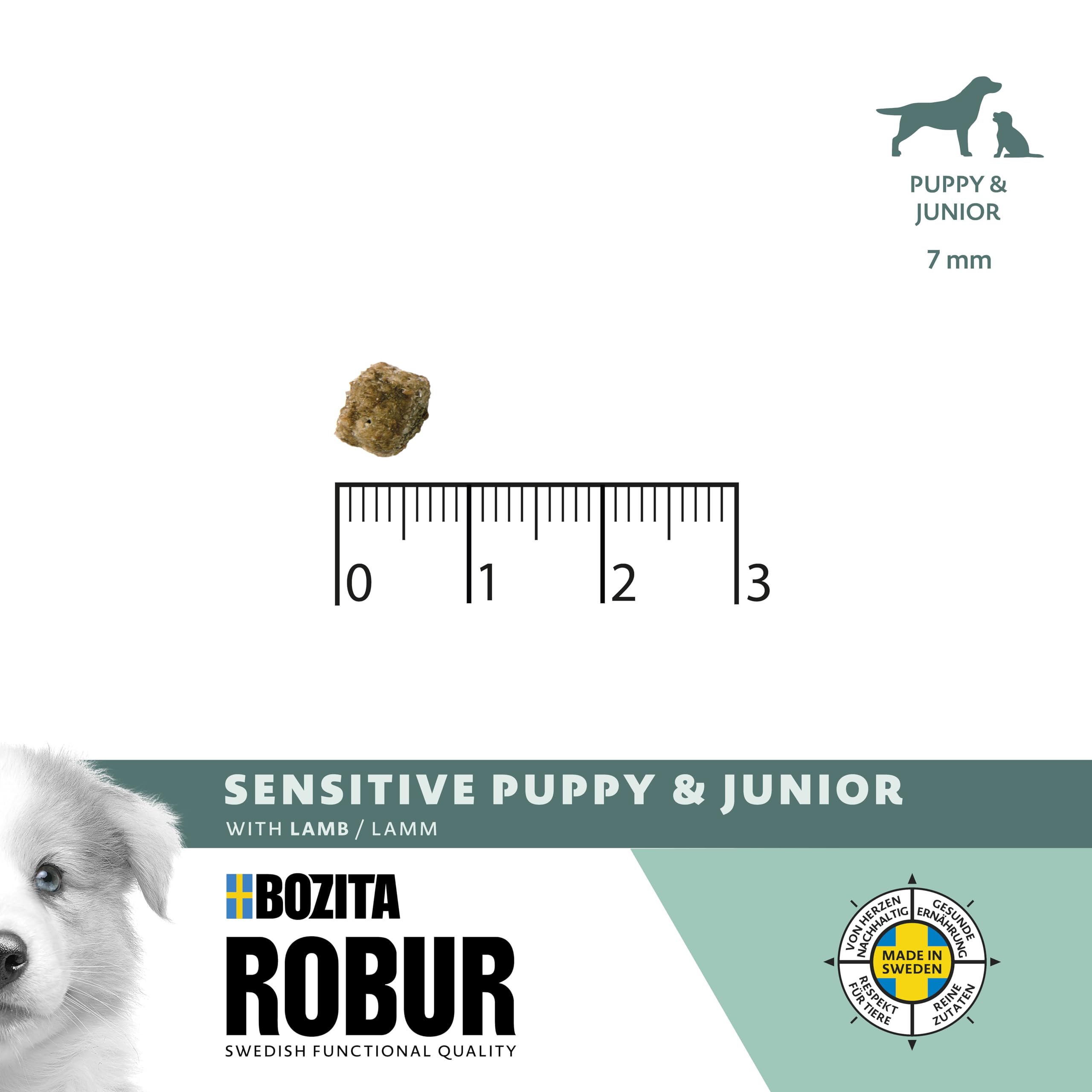 Bozita ROBUR Sensitive Grain Free Puppy Lamm 12kg - Welpenfutter ohne Getreide, mit Lamm und Postbiotika - OHNE HUHN