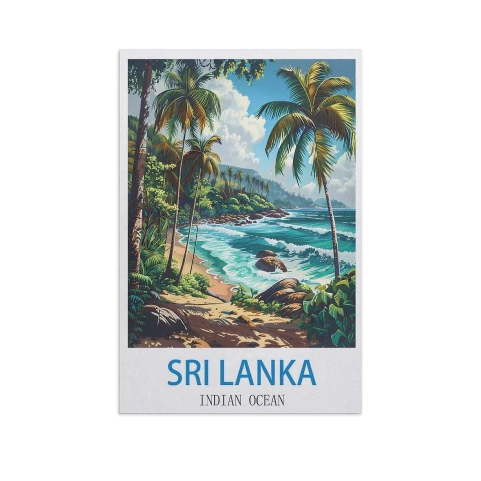 Jigsaw Puzzle 1000 Pieces for Adults，Sri Lanka Indian Ocean，Large Puzzle Game Artwork for Adults Teens（26x38cm）-GB39