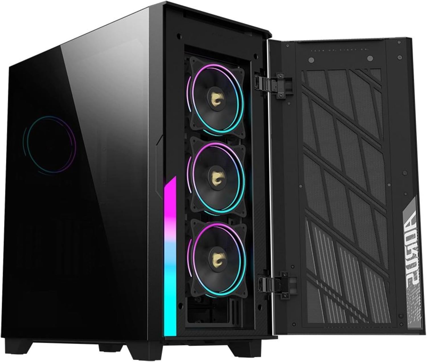 Gigabyte AORUS C500 Glass Mid Tower ATX Case, Black, TG Panel, No PSU