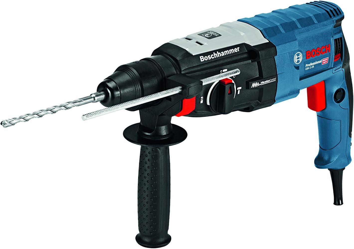 Corded Rotary Hammer Drill with SDS Plus GBH 2-28 (240V, 880W, incl. Auxiliary Handle, Depth Stop 210 mm, Machine Cloth, L-BOXX 136)