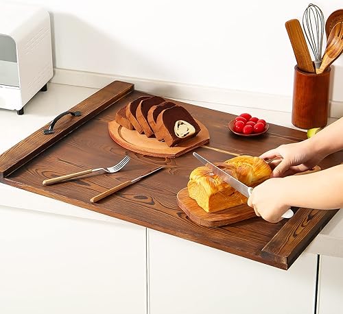 Miniatura 2 de Calmbee Cubierta para estufa de fideos con asas para gas, estufa eléctrica (pino)