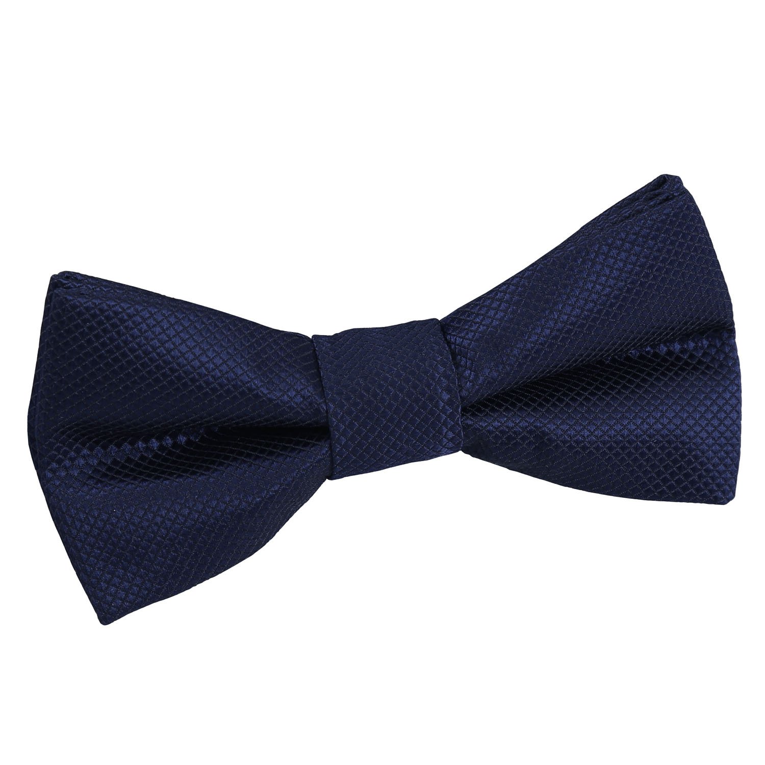 DQT Boys Solid Check Pre-Tied Bow Tie - Wedding Pageboy Formal - Navy Blue