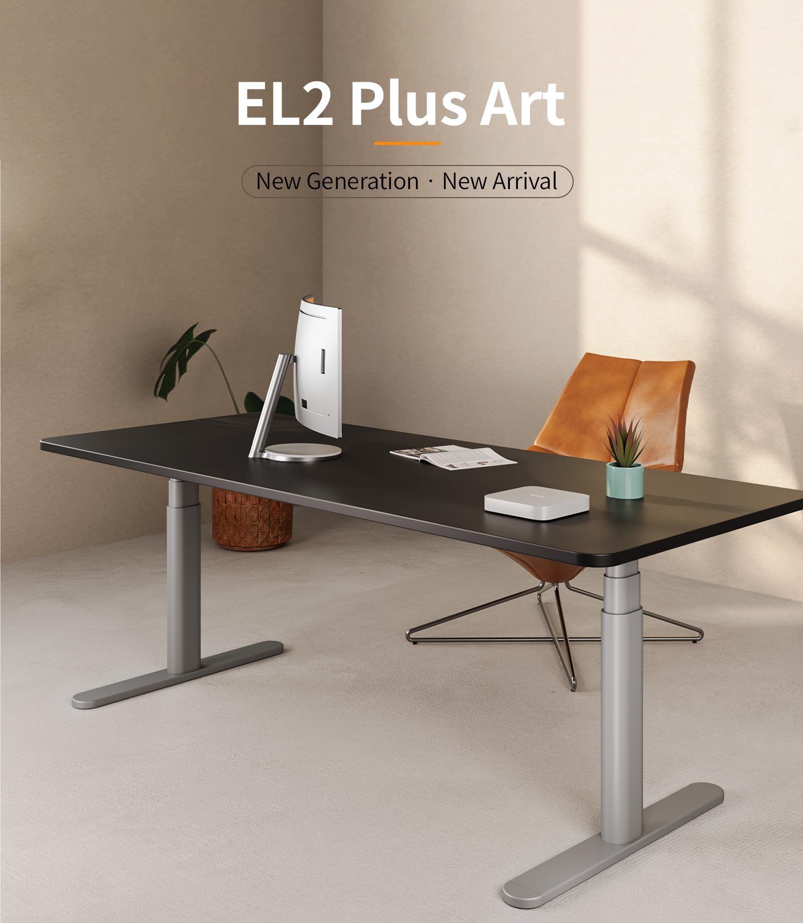 Bureau Assis-Debout Électrique MAIDeSITe EL2 Plus - 2 Moteurs, Cadre Ovale, 4 Mémoires | Hauteur Réglable 62-125cm