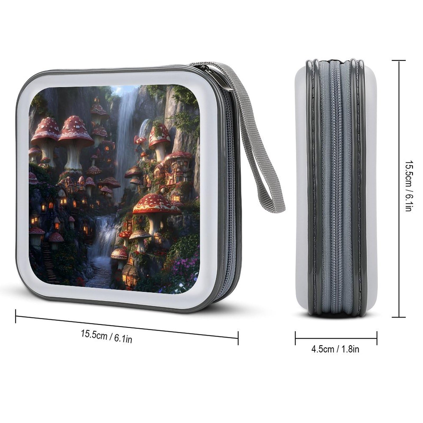 Mushrooms Forests CD Case Portable DVD Holder Storage Organizer for Home Travel