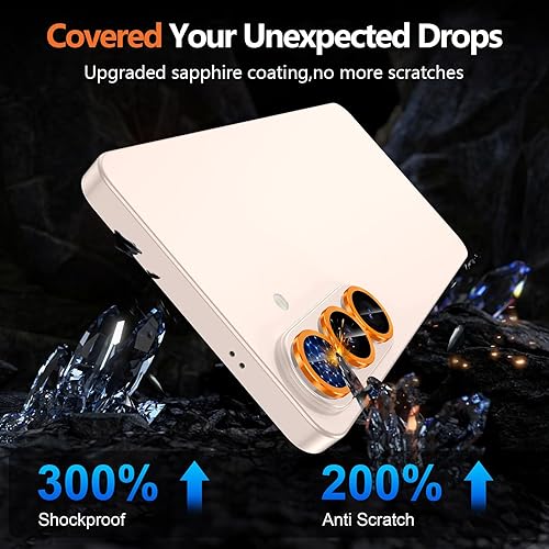 Vista 493 de para Samsung Galaxy Z Flip 7 Protector de Lente de Cámara, Cubierta de Lente de Vidrio Templado con Anillo de Metal Individual, [Fuerte Adhesión] 1