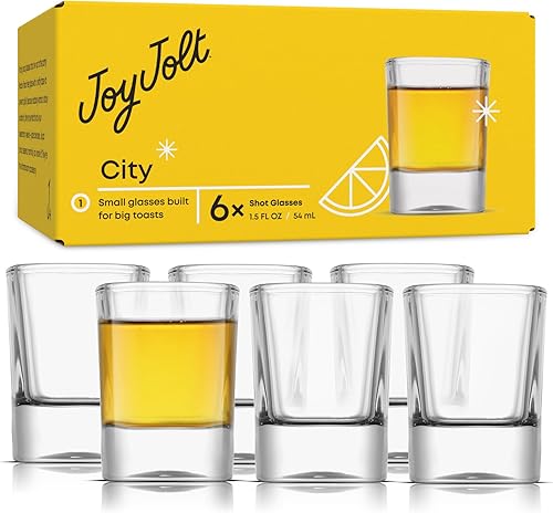 Miniatura 9 de JoyJolt Set de 6vasos de trago corto de base pesada vasos de tragos de 2 onzas
