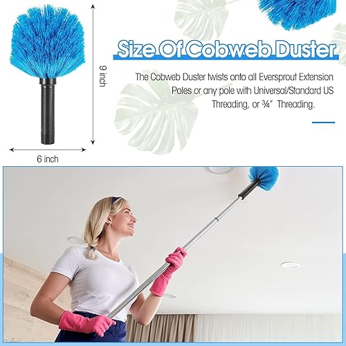 Miniatura 2 de 9 piezas Twist on Cobweb Duster a granel para limpieza empresa de limpieza Cepillo removedor de telaraña cepillo de telaraña accesorio de cabeza de