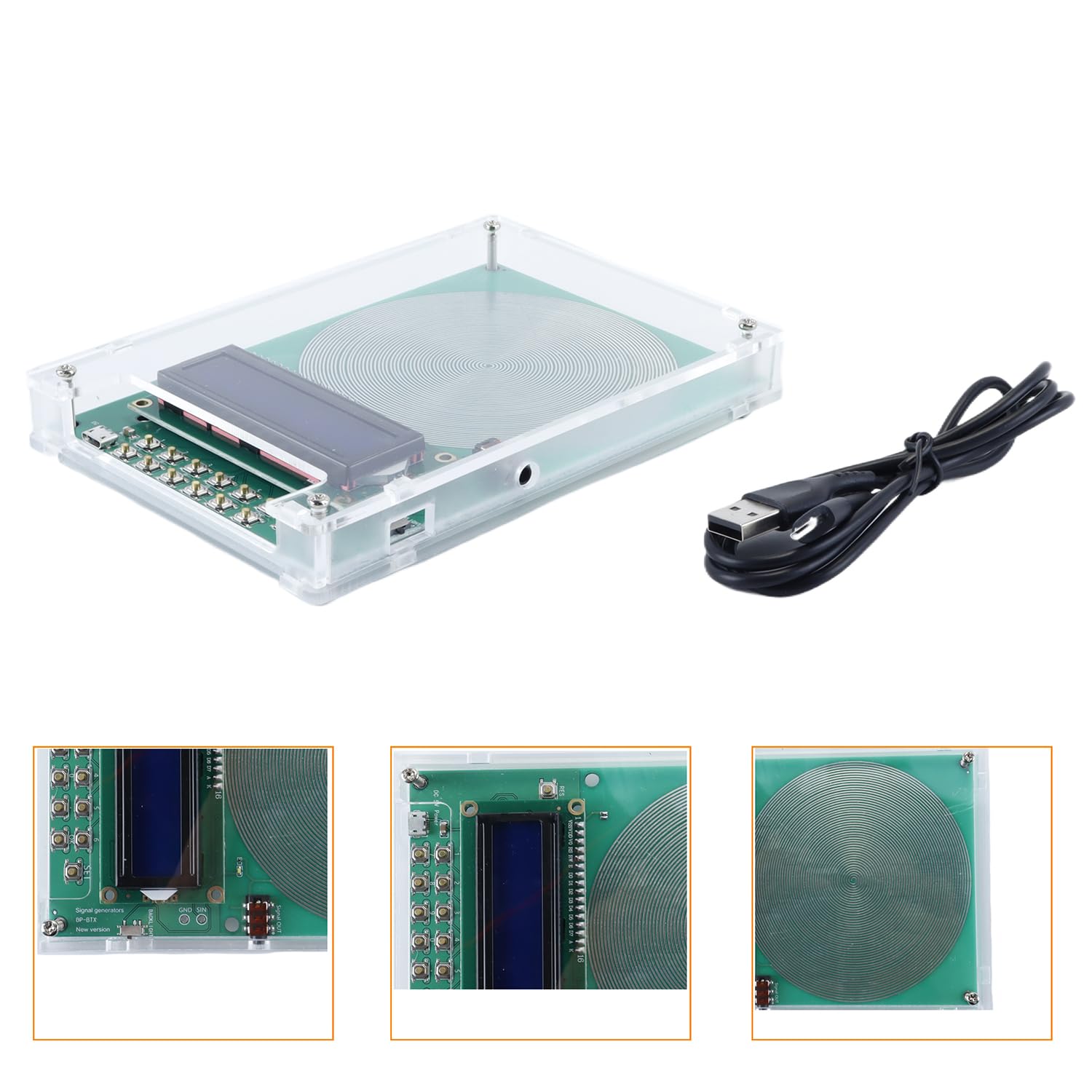 Generador de frecuencia Schumann de 7,83 Hz, 0,01 Hz, 30;000 Hz, ajustable, con funda y cable USB para Calma el cuerpo y la mente