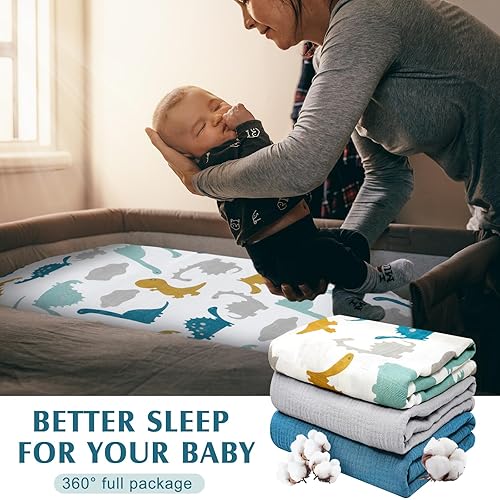 Miniatura 6 de Newwiee Funda de muselina para tumbona de bebé, de algodón orgánico, extraíble, suave y transpirable, funda para bebé, regalos para recién nacidos