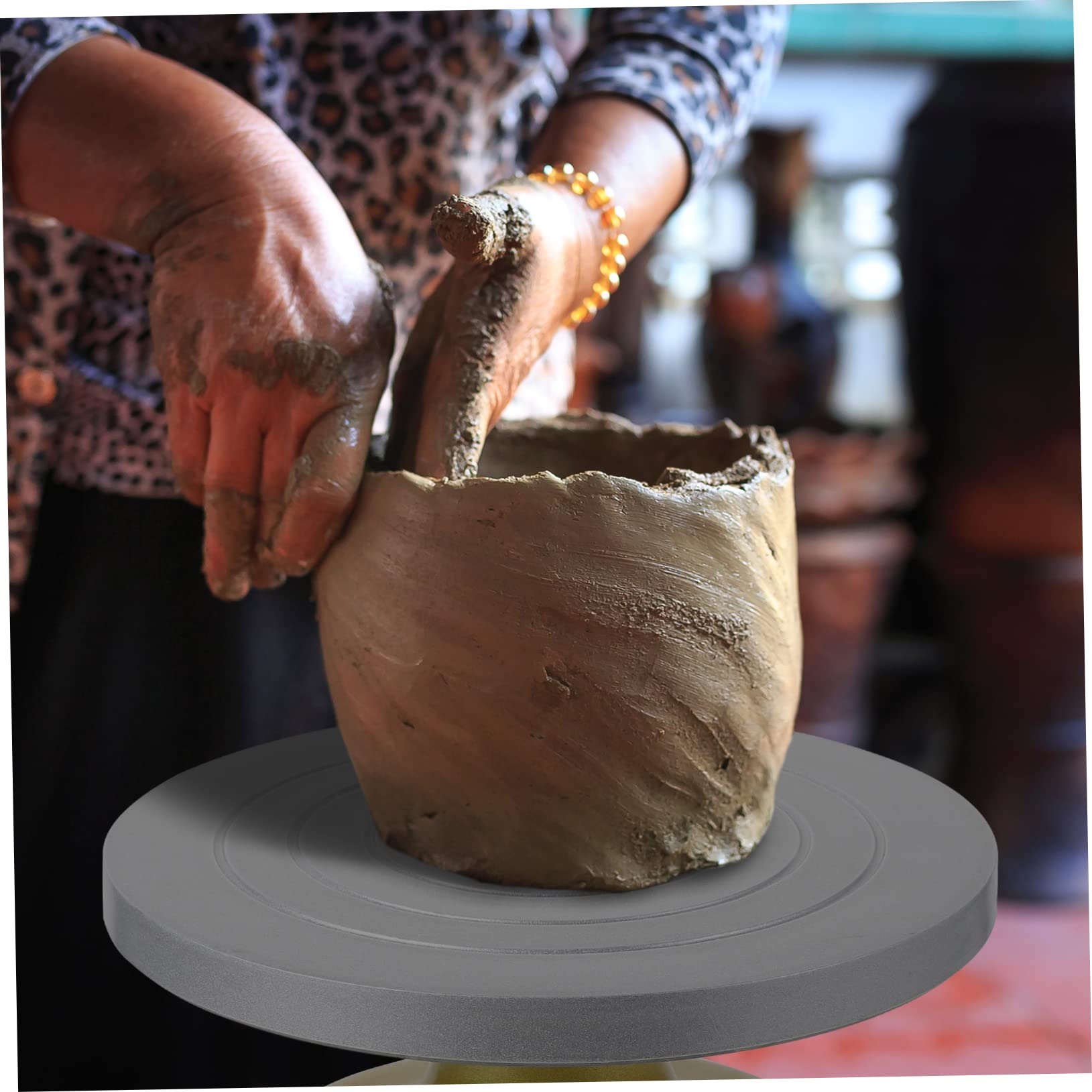 Plato Giratorio para Pasteles 22, 5cm de Plástico Acero Antideslizante | Mesa de Trabajo para Decoración, Adecuado para Repostería y Modelado, Base Gruesa para Giro Estable
