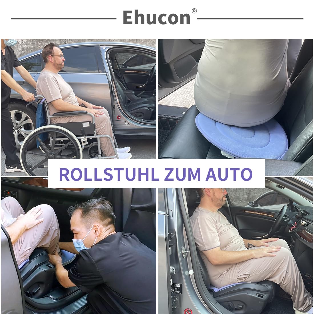 Drehbares Sitzkissen 360 Grad drehbares Sitzkissen Leichtes tragbares Pivot Disc Pad für ältere, leicht drehbare drehbare Autositze (Mittel)
