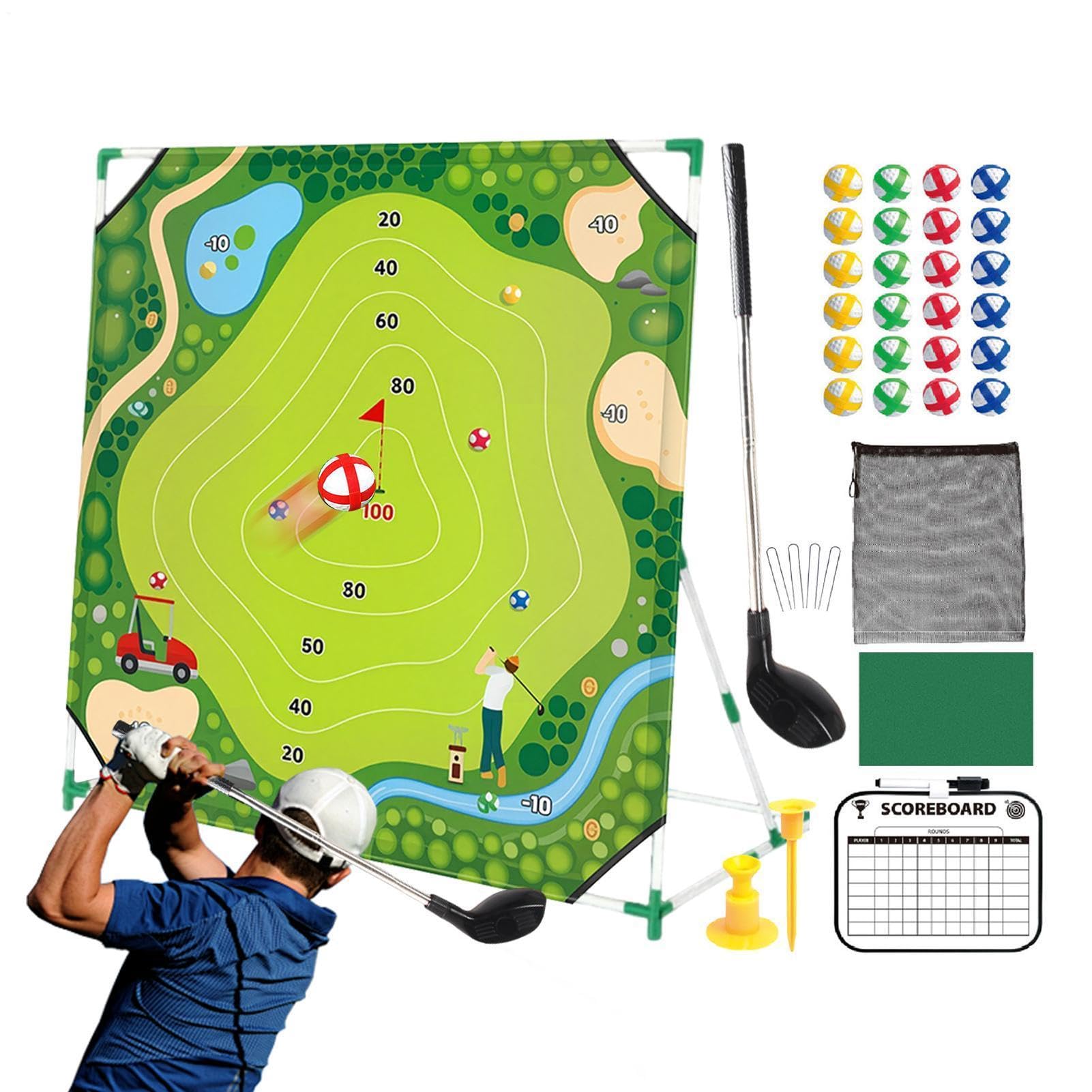 Golf Chipping Spiel mit Abschlagmatte Bällen Anzeigetafel Ziel
