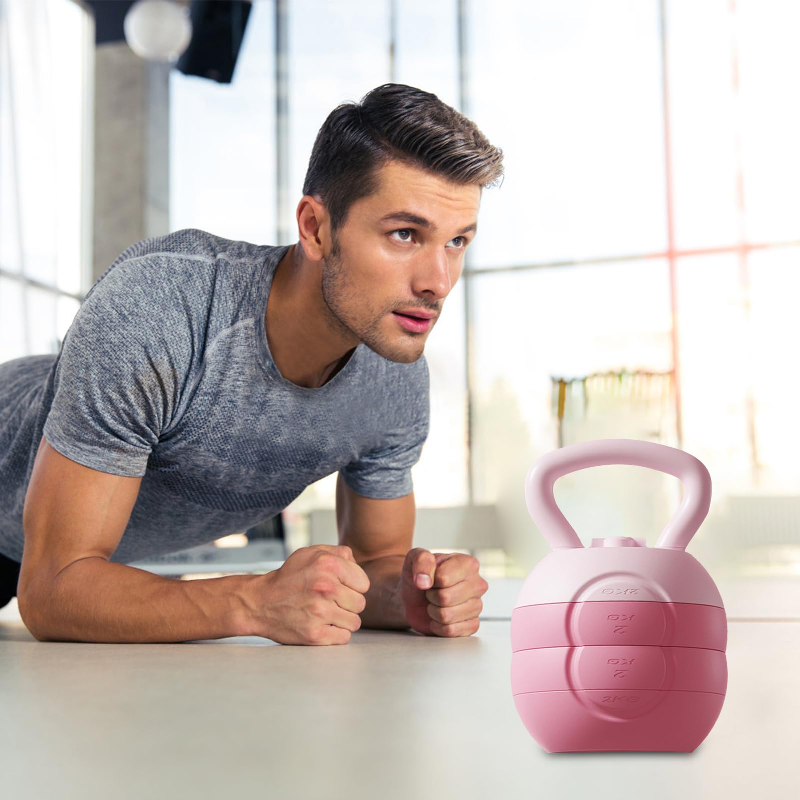 Kettle Bell, Kettlebell da allenamento, esercizio Kettlebell, campana da bollitore flessibile e regolabile per allenamento di forza, allenamento a casa per uomini e donne