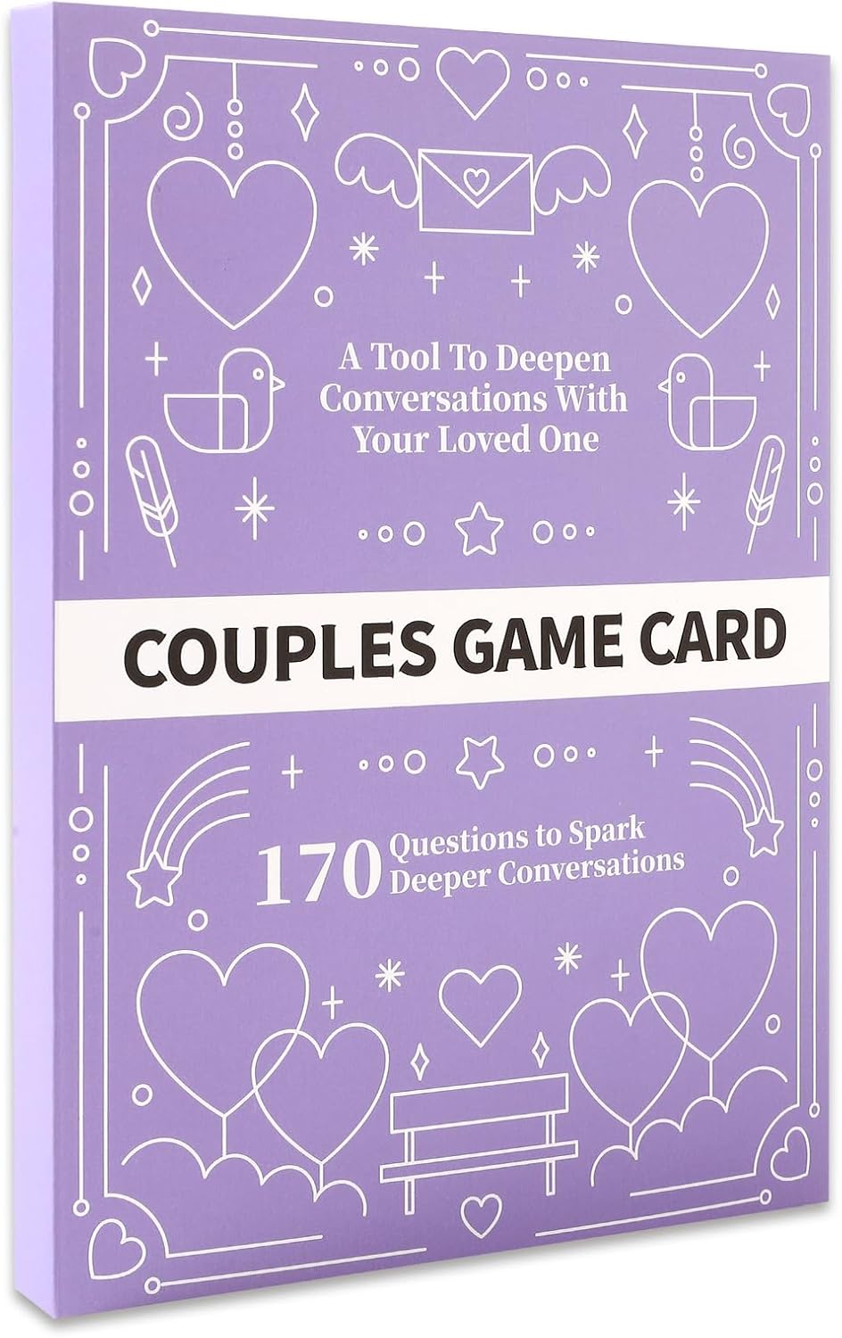 Amoroud Conversation Cards for Couples - Card Game for Adults, 170 Conversation Cards for Couples to Deepen Intimacy, Relationship Card Game for Date Nights