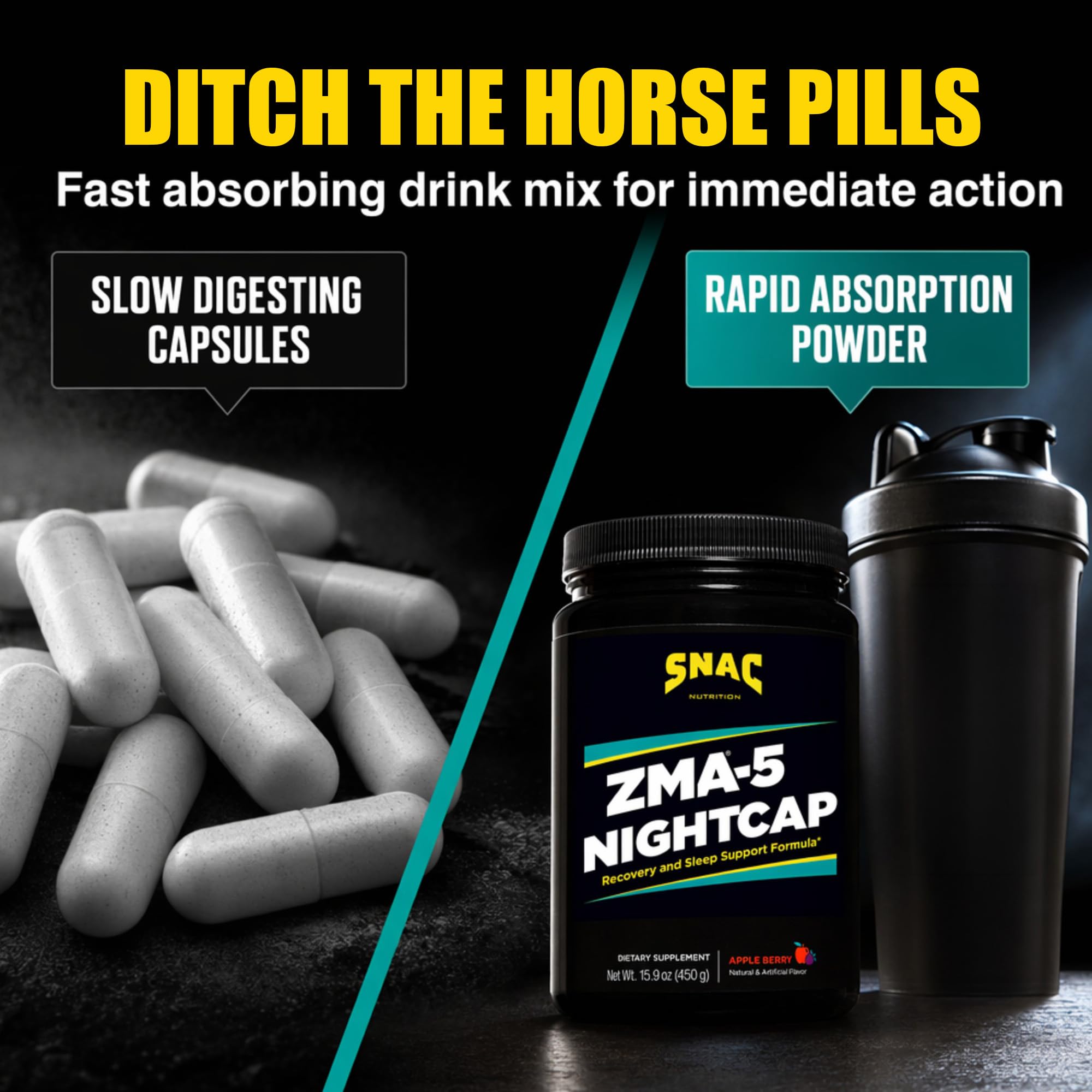ZMA-5 Nightcap Rapid Recovery - Pre Workout Supplement for Deep Sleep, 450g — Amazon image 3