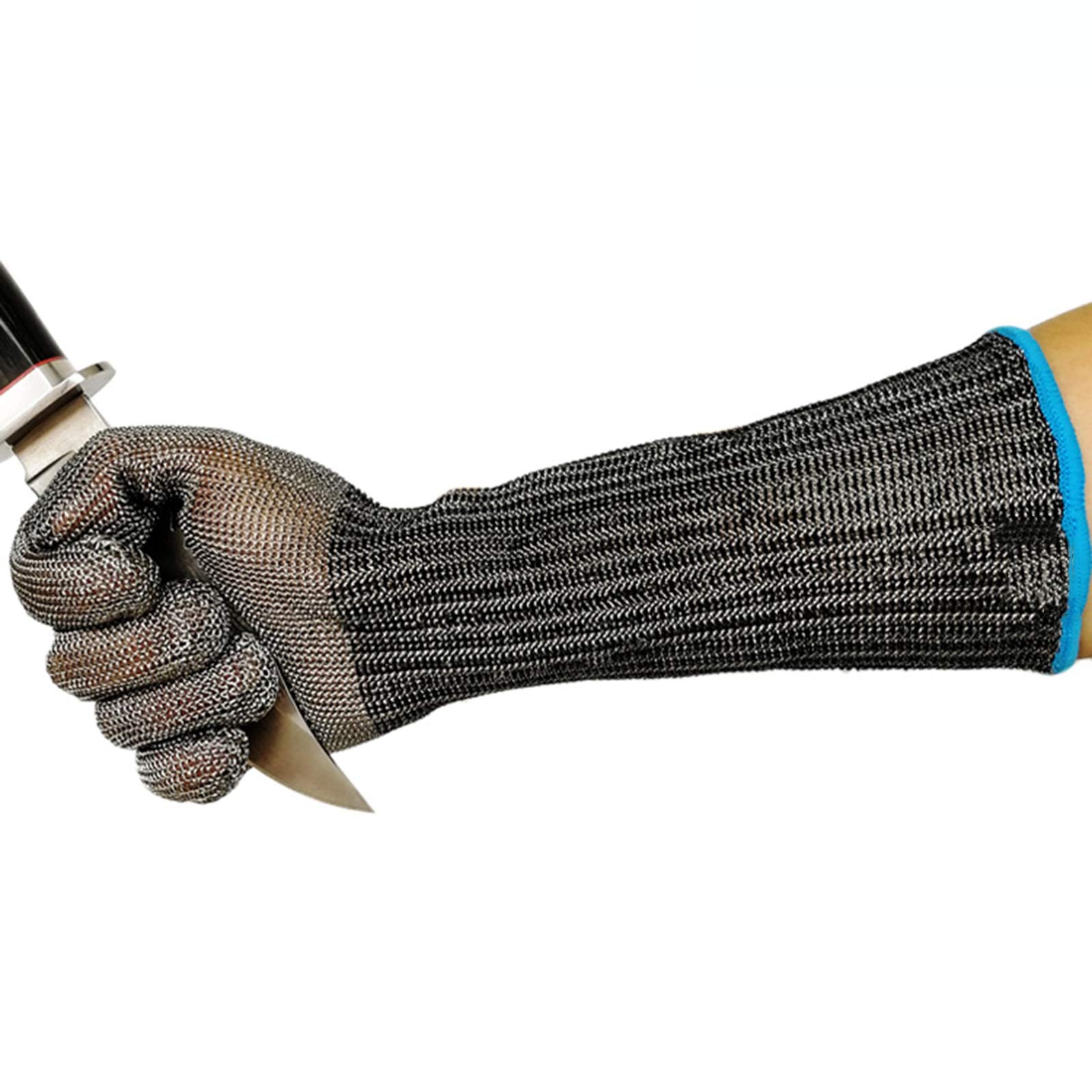 Guantes Anticorte Guantes De Protección Extendidos Resistentes A Cortes De Nivel 5, Guantes De Trabajo De Seguridad Impermeables De Acero Inoxidable 361, S M L (Size : Small)