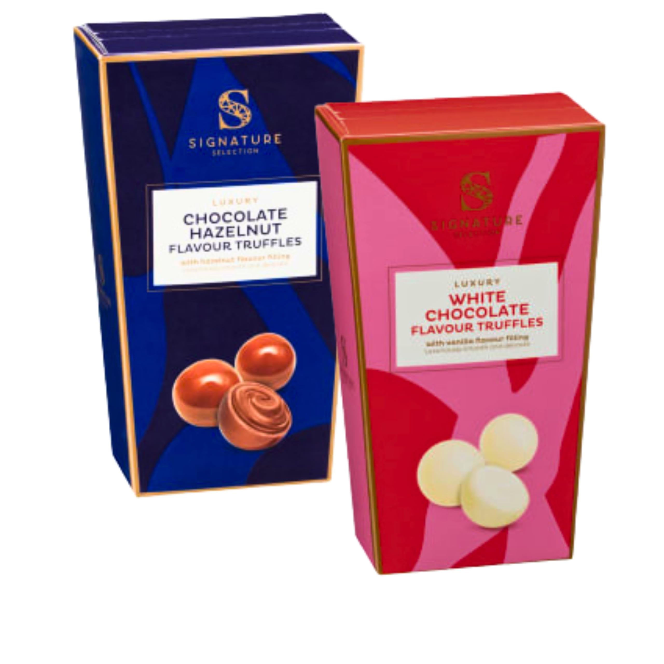 Chocolate Box - Hazelnut Flavour Truffles Luxury Chocolate Gift & White Chocolate Flavour Truffles - Stocking Fillers - Valentines Gift - Mothers Day Chocolates - Thank You - Birthday - Pack Of 2