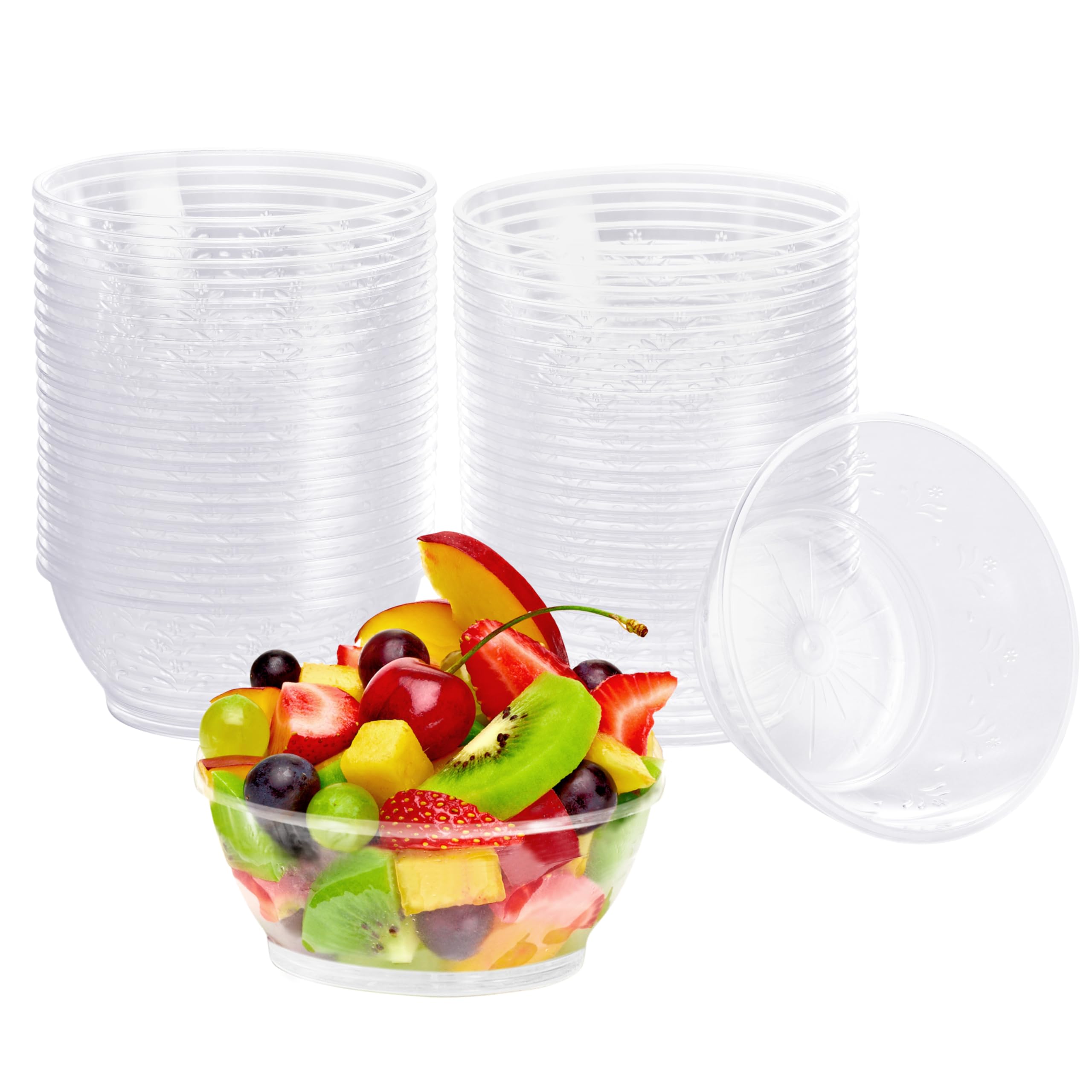 Bols à Dessert Plastique EMENAR 50 Pièces - Verres Shooter Carrés Transparents Pour Fêtes Et événements