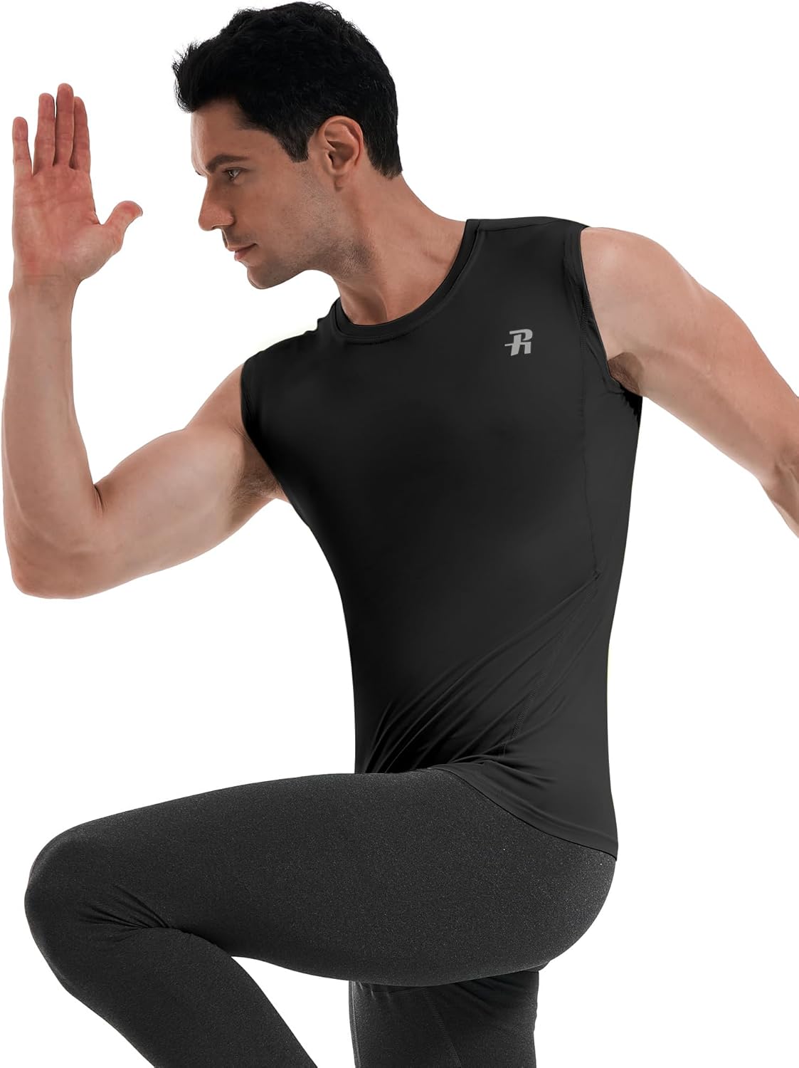 Runhit 2 Pack Men's Compression Shirts Sleeveless Workout Athletic Tank Top Sports Base Layer Undershirt - Image 6