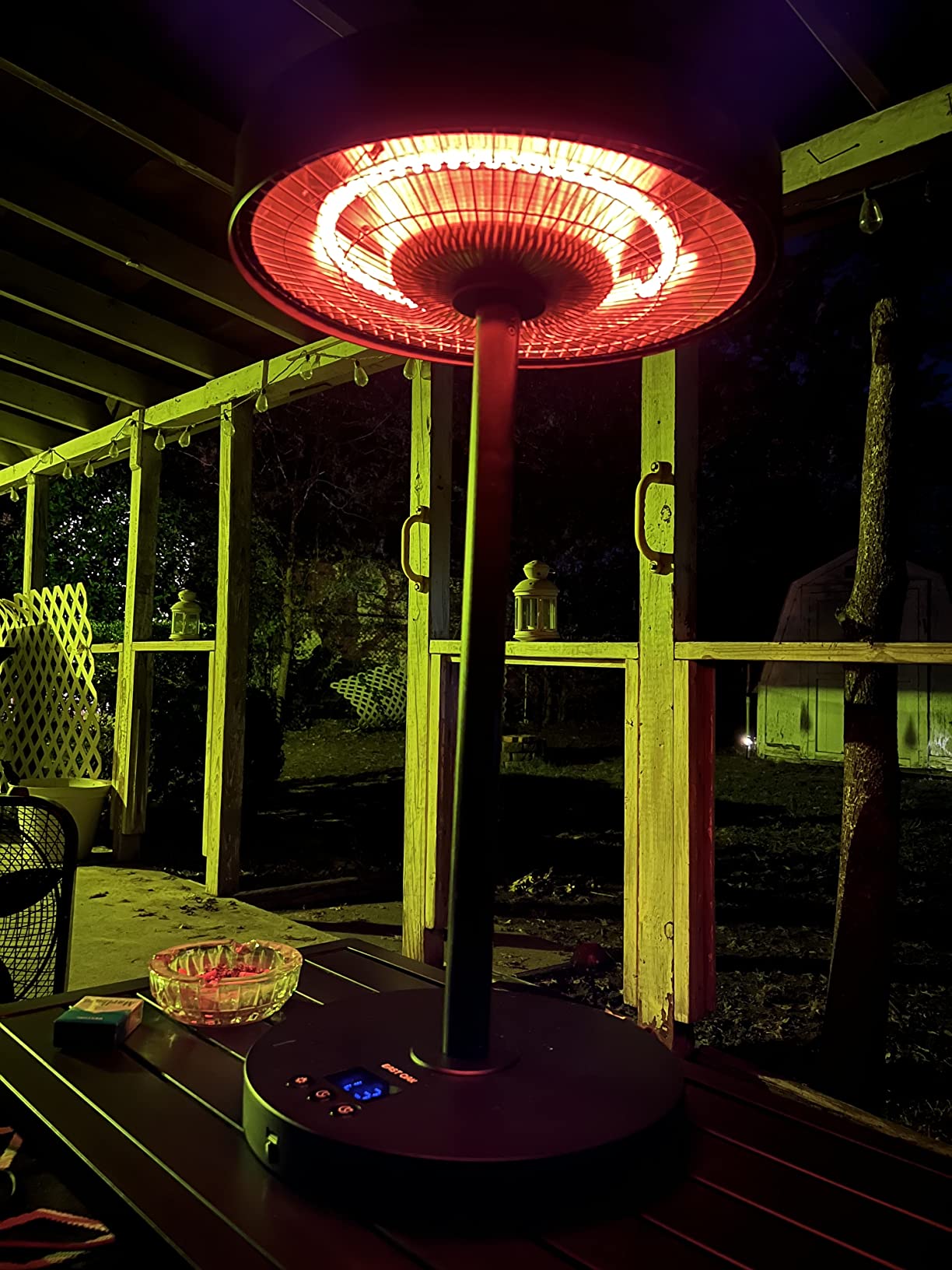 45/mo Finance EAST OAK Patio Heater, 1500W Table Top Electric Heater with USB Port, IP65