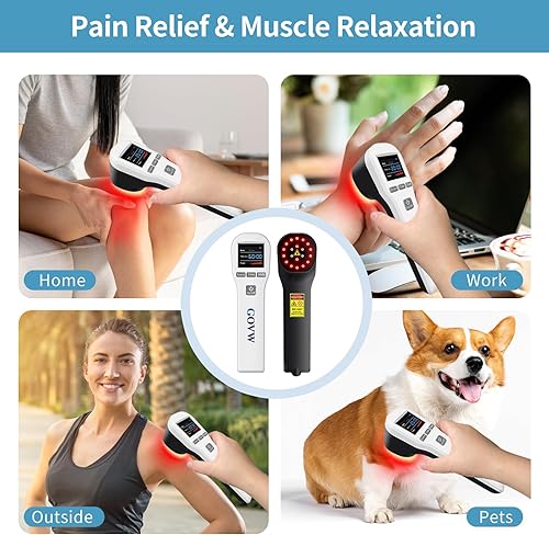 Miniatura 5 de GOVW Dispositivo de terapia de luz roja - 4 x 808 nm+16 x 650 nm dispositivo de terapia de luz infrarroja cercana para alivio del dolor de