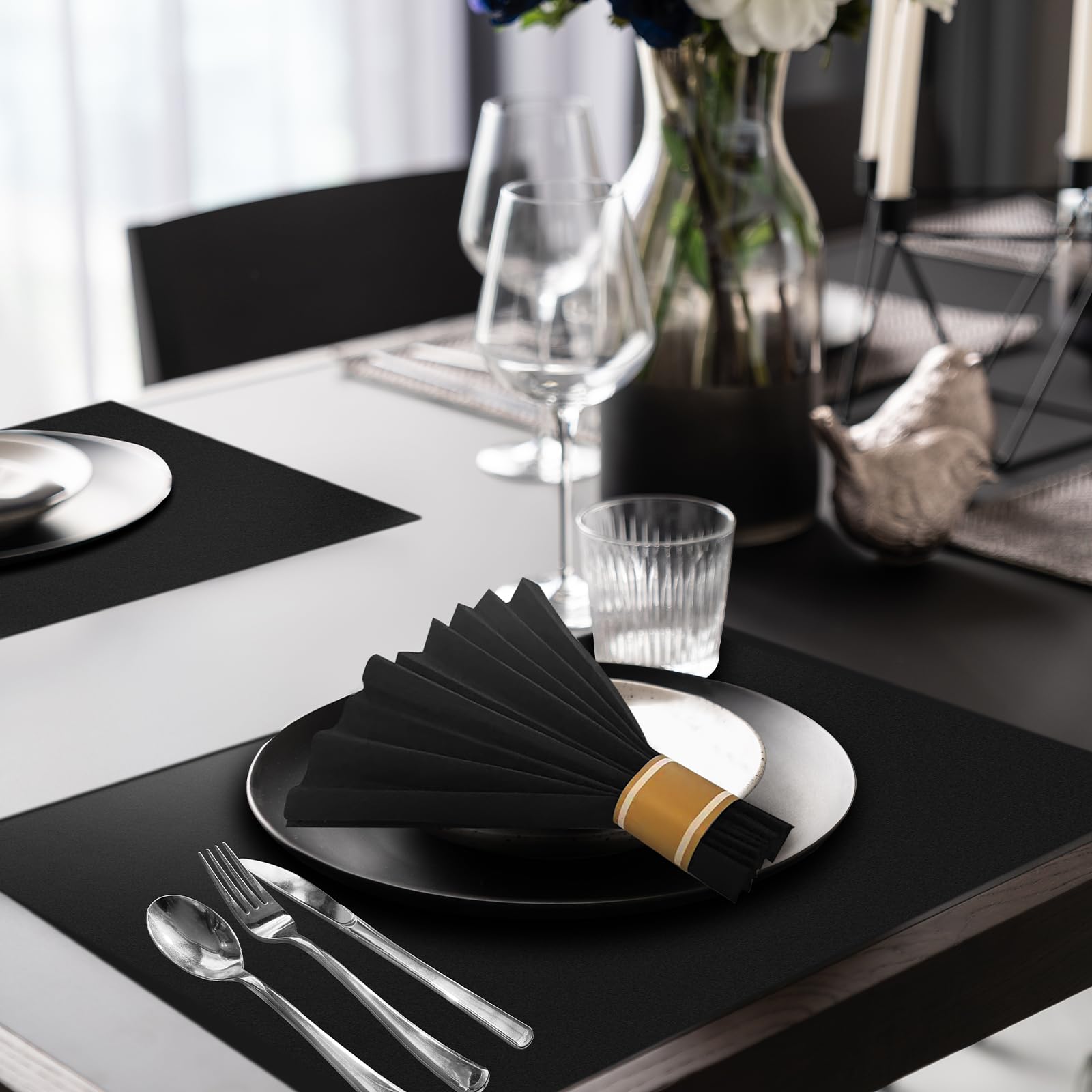 Paquete de 100 servilletas desechables de papel para invitados, suaves, absorbentes, decorativas, para uso diario, cóctel, boda, fiesta, 12 x 17 pulgadas