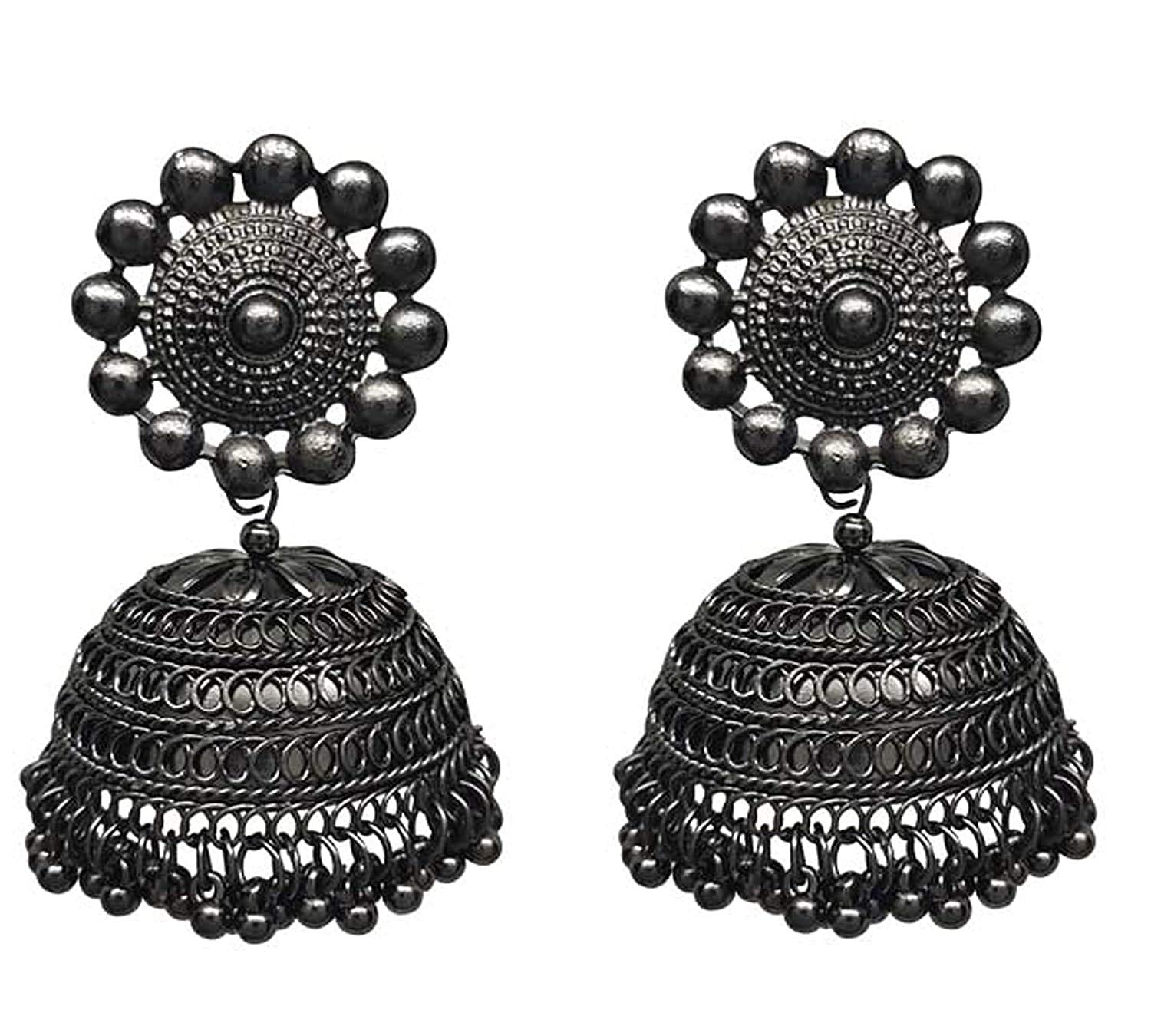 See full amazon price history chart for BHAJANLAL GREENERY Black Metal Oxidised Silver Jhumka Earrings for Women BHAJANLAL GREENERY Black Metal Oxidised Silver Jhumka Earrings for Women (B08SWPQS6V) Amazon Price History, Amazon Price Tracker