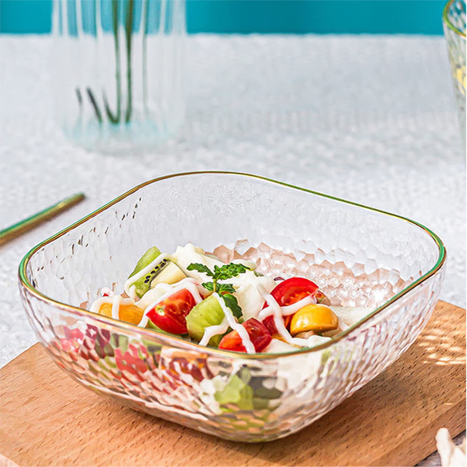 Los tazones de Vidrio de Vidrio setn Cuencos de Ensalada apilables claros de la Ensalada de pozos de Fruta de la Fruta del Postre de la Fruta de la Sopa.