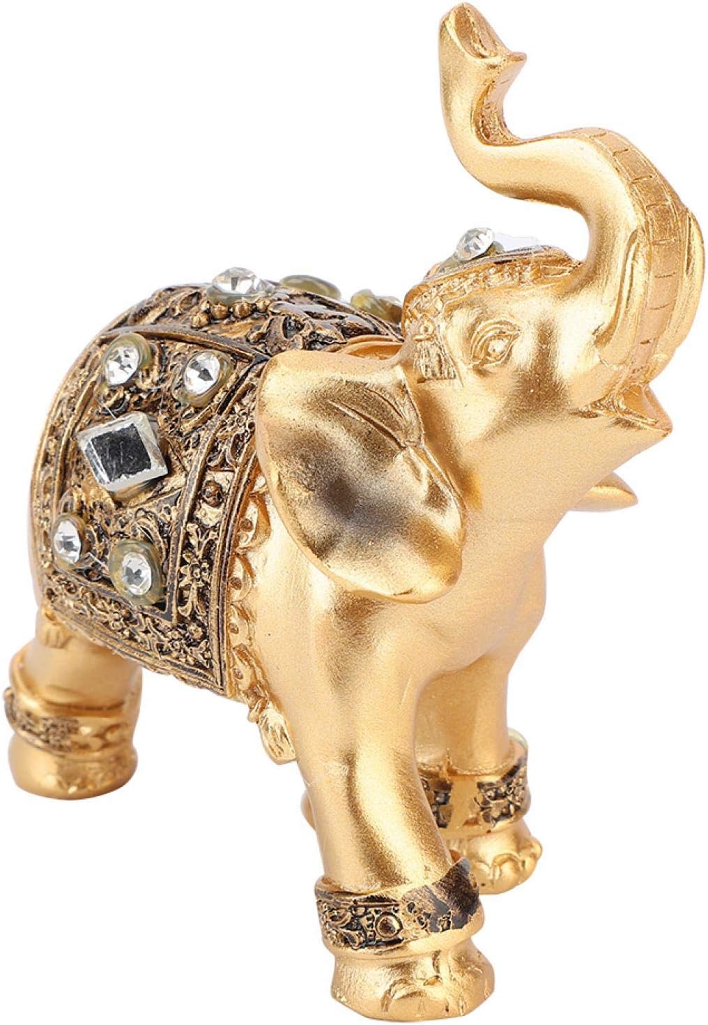 Elephant Statue, Feng Shui Lucky Elephant Figurine, Golden Elegant Sculpture, Small Resin Home Decoration, Wealth Figurine - Image 6